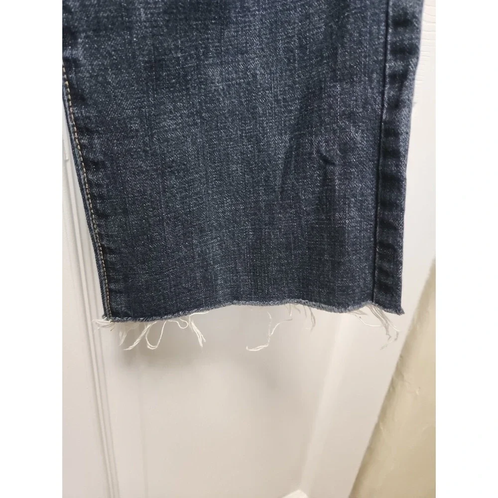 American Eagle Jeans Mens 32X29 Original Straight Leg Dark Blue‎ Denim Raw Hem